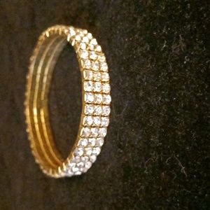 Women's gold tone and cubic zirconia bracelet